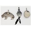 Image 3 : 3-NAVAJO STERLING PENDANTS: (1)ZUNI BEAR
