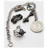 Image 2 : VINTAGE STERLING CHARM BRACELT WITH (6)CHARMS