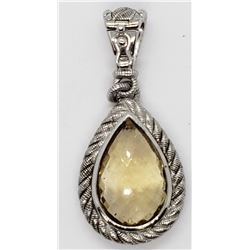 JUDITH RIPKA STERLING TEARDRIP PENDANT WITH