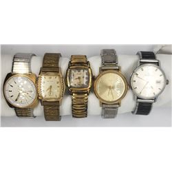 5-MENS VINTAGE WRIST WATCHES