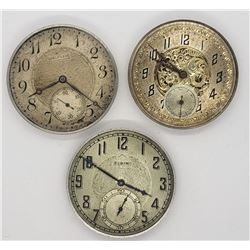 3-POCKET WATCH MOVEMENTS FOR PARTS