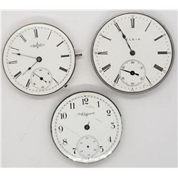 3-POCKET WATCH MOVEMENTS FOR PARTS