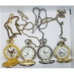 4-MODERN POCKET WATCHES (2) TRAIN DESIGN