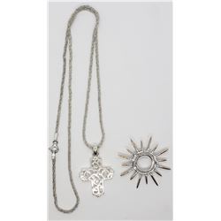 ITALY STERLING CHAIN W/ (2)PENDANTES