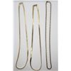 Image 1 : 3-GOLD TONED STERLING NECKLACE/CHAINS