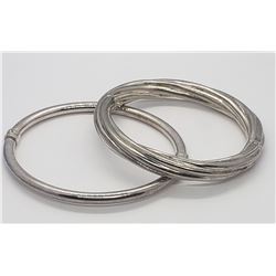 2-HINGED STERLING BANGLES