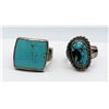 Image 1 : 2-NAVAJO STERLING RINGS WITH TURQUOISE STONE