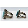 Image 2 : 2-NAVAJO STERLING RINGS WITH TURQUOISE STONE