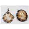 Image 2 : STERLING CAMEO LOT: (1)BROOCH (1)PENDANT