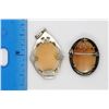 Image 3 : STERLING CAMEO LOT: (1)BROOCH (1)PENDANT