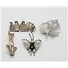 Image 2 : 4-STERLING PIN/BROOCHES: (1)LEAF (1)BUFFTERFLY