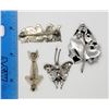 Image 3 : 4-STERLING PIN/BROOCHES: (1)LEAF (1)BUFFTERFLY
