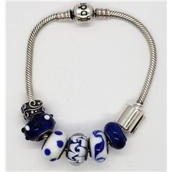 PANDORA STERLING BEADED BRACELET