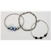 Image 2 : 3-STERLING BRACELETS: (1)TUBE BEADS (1)BLUE