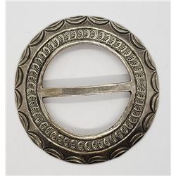 RJ MARKED STERLING BELT BUCKLE WITH ENGRAVED