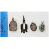 Image 3 : 4-NAVAJO STERLING PENDATS ALL HAVE BLUE/GREEN
