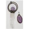 Image 1 : 2-STERLING PENDANTS BOTH WITH LIGHT PURPLE