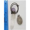 Image 3 : 2-STERLING PENDANTS BOTH WITH LIGHT PURPLE
