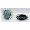 Image 1 : 2-NAVAJO STERLING RINGS WITH TURQUOISE STONE