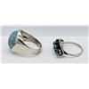 Image 2 : 2-NAVAJO STERLING RINGS WITH TURQUOISE STONE