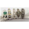 Image 1 : 5-STERLING BLING RINGS WITH GREEN AND CLEAR