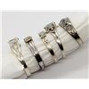 Image 2 : 5-STERLING BLING RINGS WITH GREEN AND CLEAR
