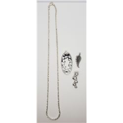 20 INCH ITALY 925 SPARKLY CHAIN WITH (3)PENDANTS