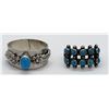 Image 1 : 2-NAVAJO STERLING RINGS WITH TURQUOISE STONE