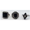 Image 1 : 3-VINTAGE STERLING RINGS WITH BLACK ONYX