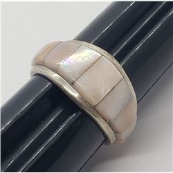 GORGEOUS!!! ZUNI MOTHER OF PEARL INLAY RING