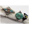 Image 1 : 3-ZUNI STERLING RINGS WITH INLAY DESIGNS