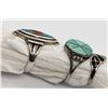 Image 2 : 3-ZUNI STERLING RINGS WITH INLAY DESIGNS