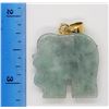 Image 3 : 925 GOLD TONED CARVED JADE ELEPHANT ORIENTAL