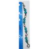 Image 3 : 8 INCH STERLING CARVED TURQUOISE BRACELET