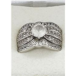 SIZE 9 STERLING WEDDING BAND SET