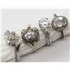 Image 1 : 4-STERLING BLING RINGS WITH CLEAR STONES~~