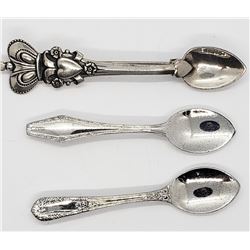 3-VINTAGE STERLING SPOON BROOCHES/PINS