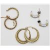 Image 1 : 3-PAIRS OF GOLD TONED STERLING HOOP PIERCED