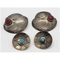 2-PAIRS OF NATIVE AMERICAN PIERCED EARRINGS