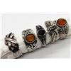 Image 1 : 5-STERLING RINGS-BALTIC AMBER-BLACK ONYX