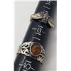 Image 4 : 5-STERLING RINGS-BALTIC AMBER-BLACK ONYX