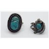 Image 1 : 2-STERLING NATIVE AMERICAN RINGS WITH TURQUOISE