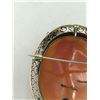 Image 3 : 14K GOLD CAMEO DIAMOND BROOCH
