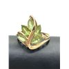 Image 1 : 10K GOLD RING GREEN FLOWERS SIZE 8.5