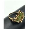 Image 4 : 10K GOLD RING GREEN FLOWERS SIZE 8.5