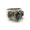 Image 6 : 14K RING W BLUE STONES & ACCENT DIAMONDS