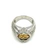 Image 2 : 14K GOLD RING W ORANGE STONE & DIAMONDS