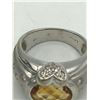 Image 3 : 14K GOLD RING W ORANGE STONE & DIAMONDS