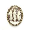 Image 1 : 14K GOLD CAMEO BROOCH PENDANT