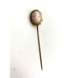 10K GOLD PINK CAMEO PIN